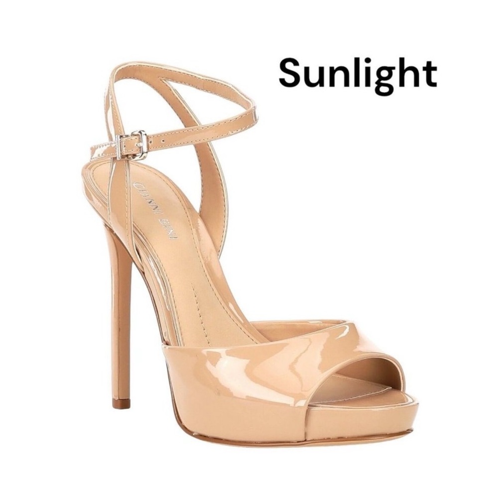 NEW Gianni Bini Nude Open Toe Stiletto Patent Heels NWT